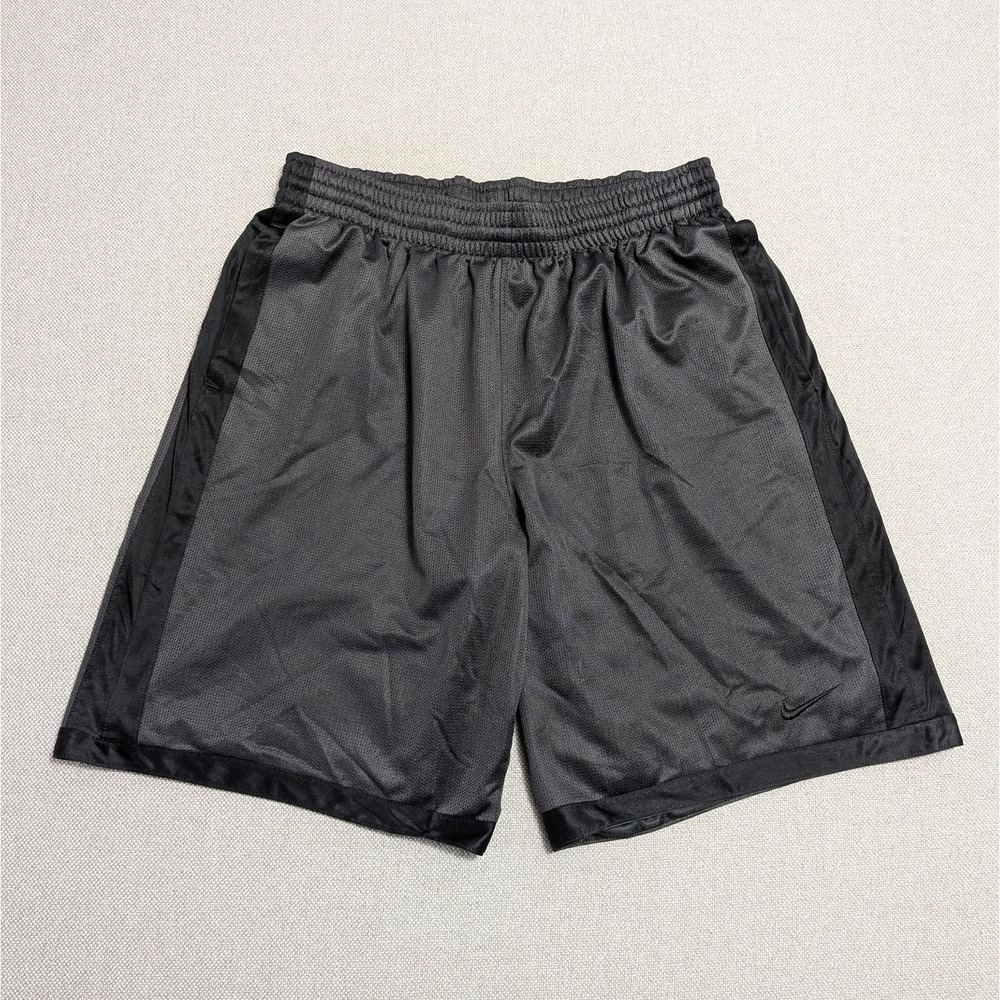 Nike Men's Activewear Shorts Large L Dark Gray Black Mesh Athletic Gym Workout